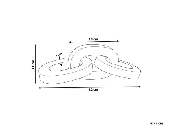 Koriste valkoinen 32 x 11 cm marmori käsintehty koristeketju moderni minimalistinen