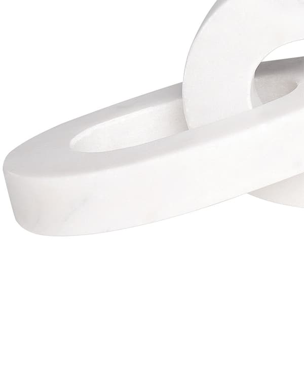 Dekorativ kjettinglenke Hvit Marmor 32 x 11 cm Skulptur Minimalistisk stil Dekorasjon