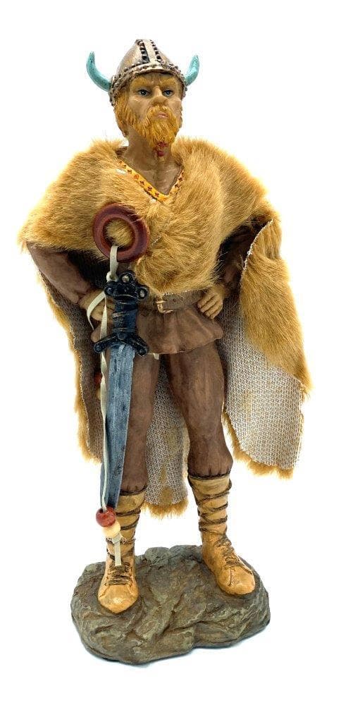 Viking warrior hand painted figure sword and helmet