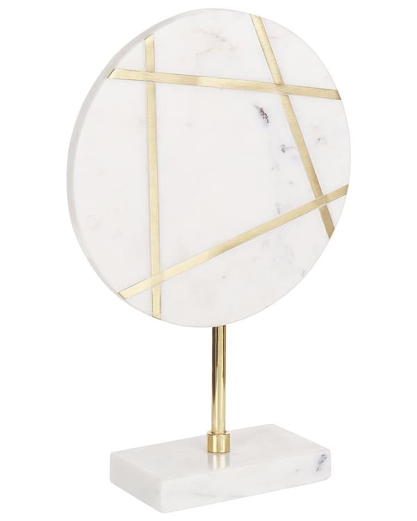 Dekorativ hvid 31 cm marmor håndlavet geometrisk moderne minimalistisk stil stue