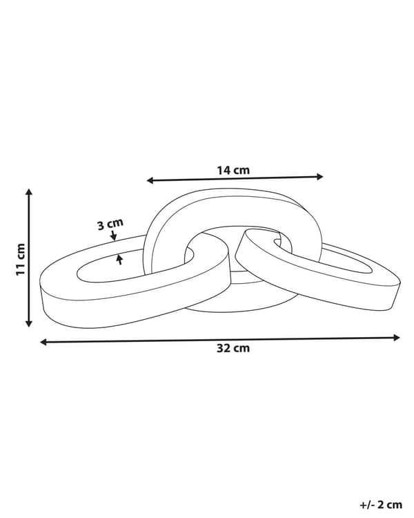 Dekorativ hvid 32 x 11 cm marmor håndlavet dekorativ kæde moderne minimalistisk stil