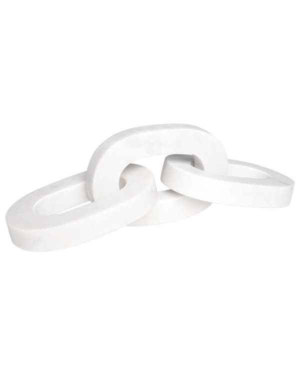 Dekorativ hvid 32 x 11 cm marmor håndlavet dekorativ kæde moderne minimalistisk stil