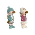 Miniatyrbild 1 av 3: Prydnadsfigur Home ESPRIT Rosa Turkos Gyllene 8 x 10 x 20 cm (2 antal)