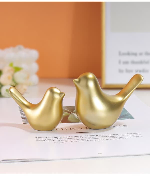 INF Golden Bird Resin Crafts Animal Myk Dekorasjon Resin Ornamenter  M