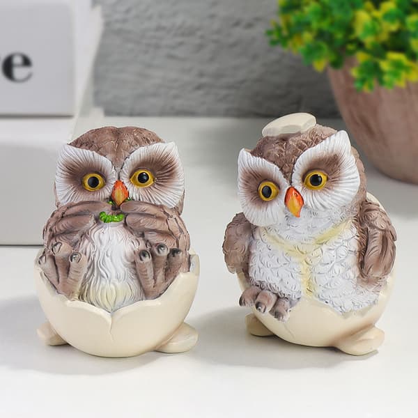 INF Søt Q-versjon Owl Resin Håndverk Balkong Landscaping dekorasjoner