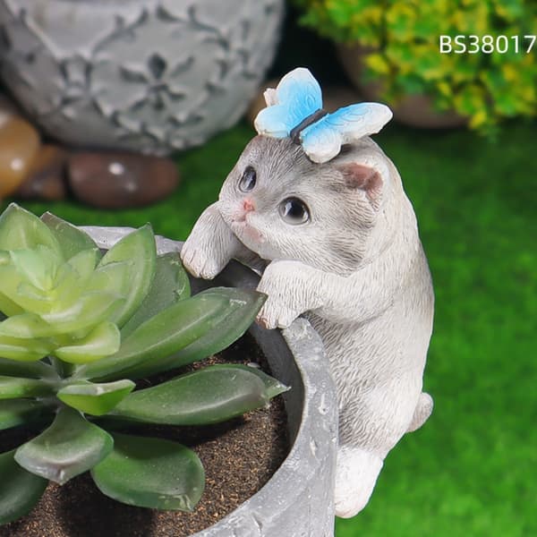 INF Cat Resin Crafts Balkong Landskapsdekorasjoner B-Cat