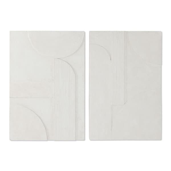 Seinäkoriste Home ESPRIT Valkoinen Moderni 80 x 5 x 120 cm (2 osaa)