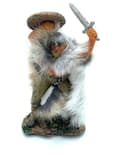 Miniatyrbild 1 av 3: Viking krigare handmålad figur kort svärd och sköld