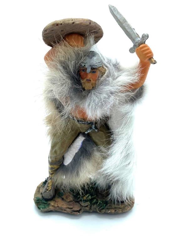 Viking warrior hand painted figure short sword and shield