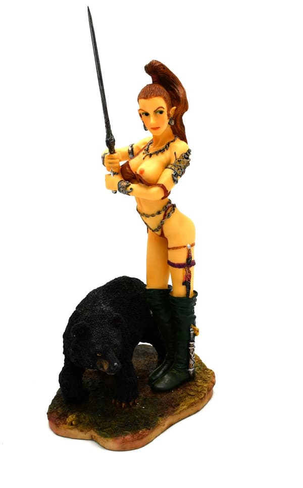 Female warrior with bear