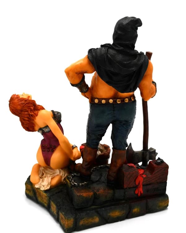 Large hand painted executioner with prisoner