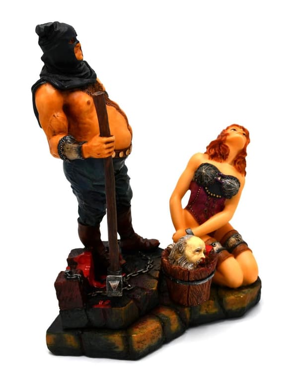 Large hand painted executioner with prisoner