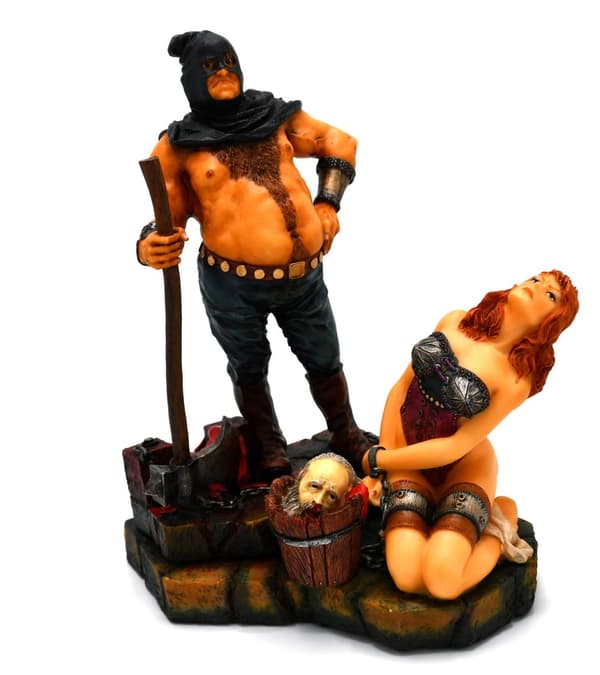 Large hand painted executioner with prisoner