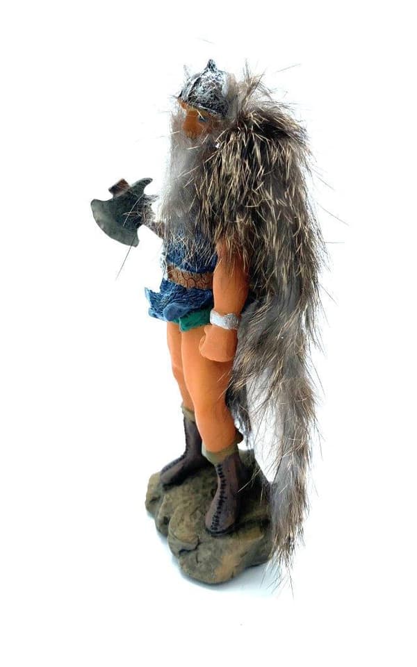 Viking warrior hand painted figure ax and sword