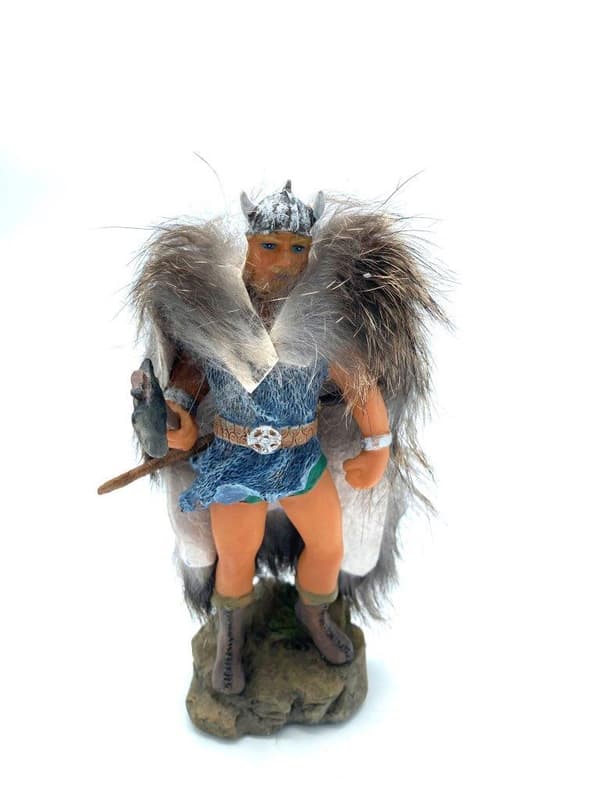 Viking warrior hand painted figure ax and sword