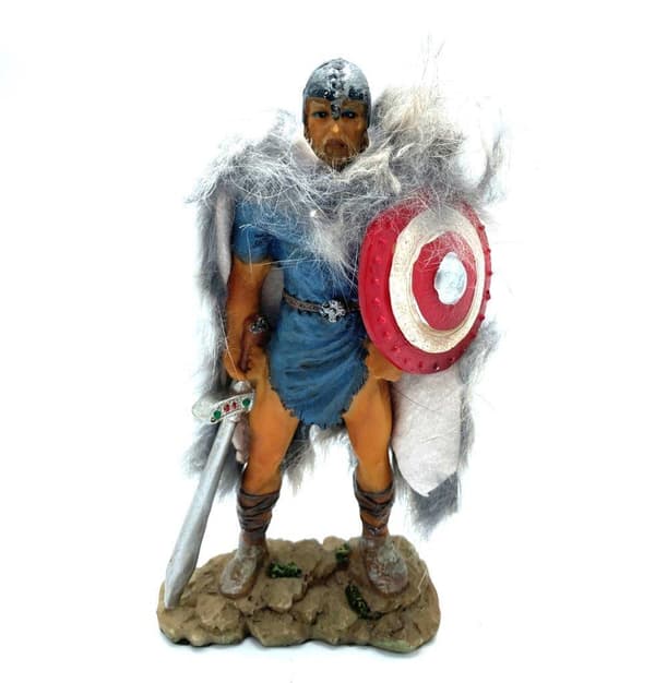 Viking warrior hand painted figure sword and shield