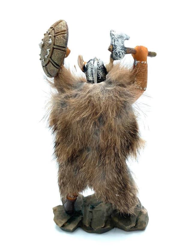 Viking warrior hand painted figure ax and shield