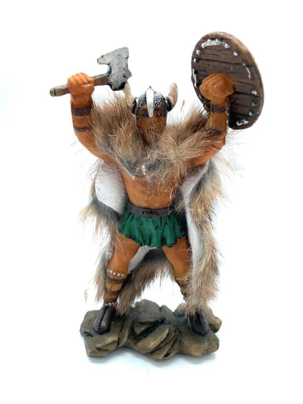 Viking warrior hand painted figure ax and shield