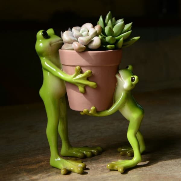 INF Harpiks frosk figur blomsterpotteholder