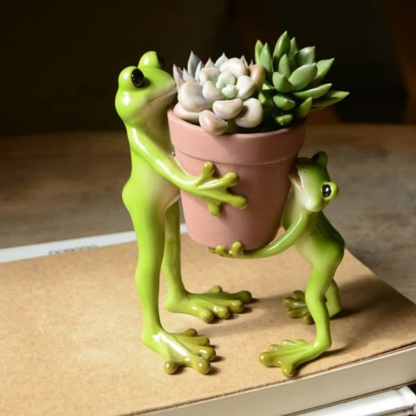 INF Harpiks frosk figur blomsterpotteholder