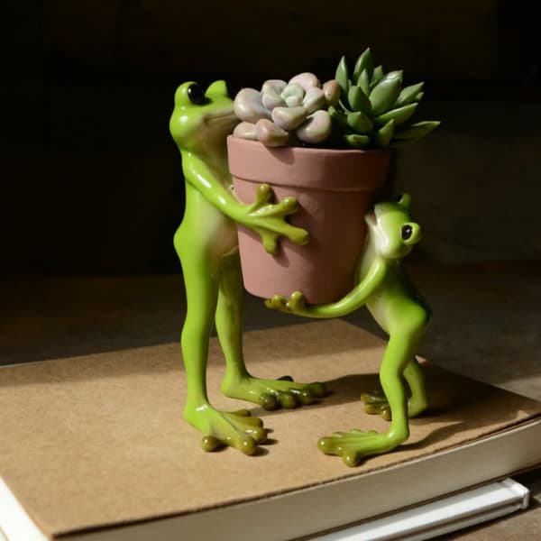 INF Harpiks frosk figur blomsterpotteholder
