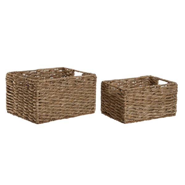 Korg - set Home ESPRIT Naturell Metall Naturliga fibrer 36 x 28 x 21 cm (2 Delar)