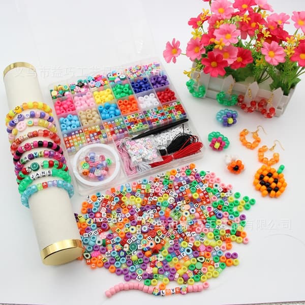INF DIY Lerperlesæt, Sæt med Perler med Store Huller