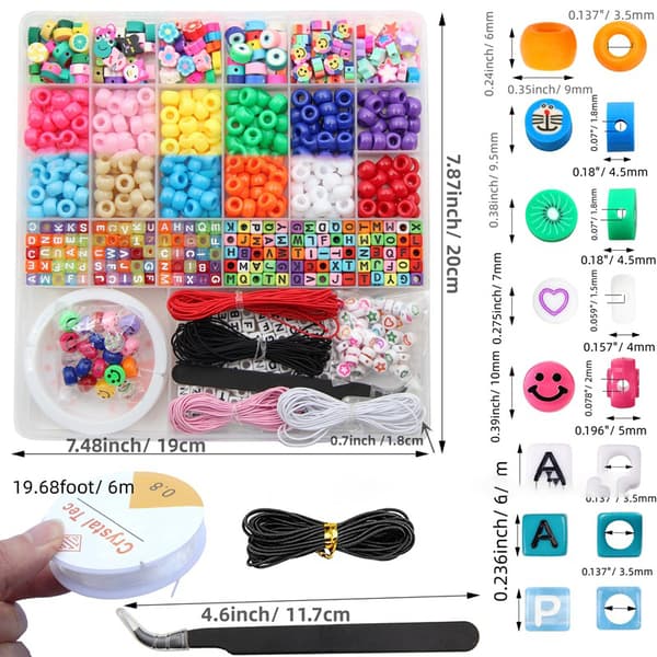 INF DIY Lerperlesæt, Sæt med Perler med Store Huller