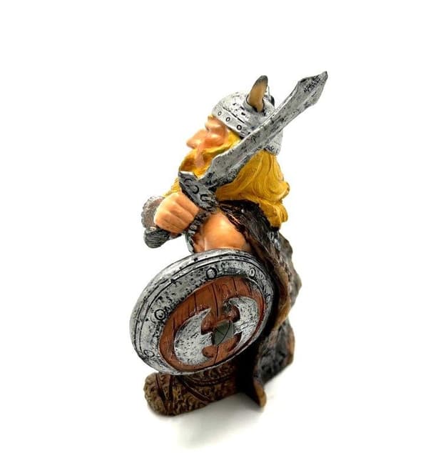 Viking Krigare med svärd och sköld