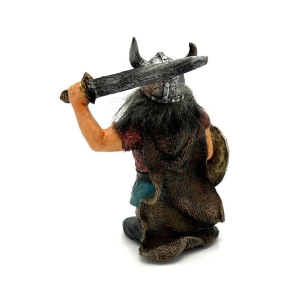 Viking Krigare med svärd och sköld
