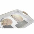 Pikkukuva 2 / 3: Tarjotinsetti DKD Home Decor Valkoinen Musta Kullattu Puu MDF 40 x 30 x 6 cm (2 osaa)