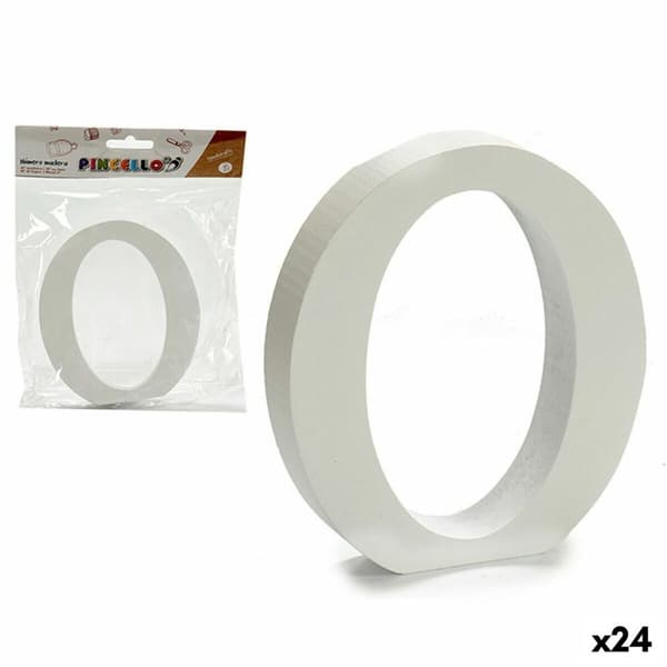 Kirjain Pincello O Valkoinen Puu 2 x 16 x 14,5 cm (24 osaa)