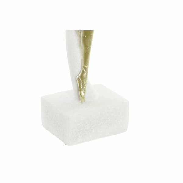 Prydnadsfigur DKD Home Decor 13,5 x 12,5 x 40 cm Gyllene Vit Harts Balettdansare