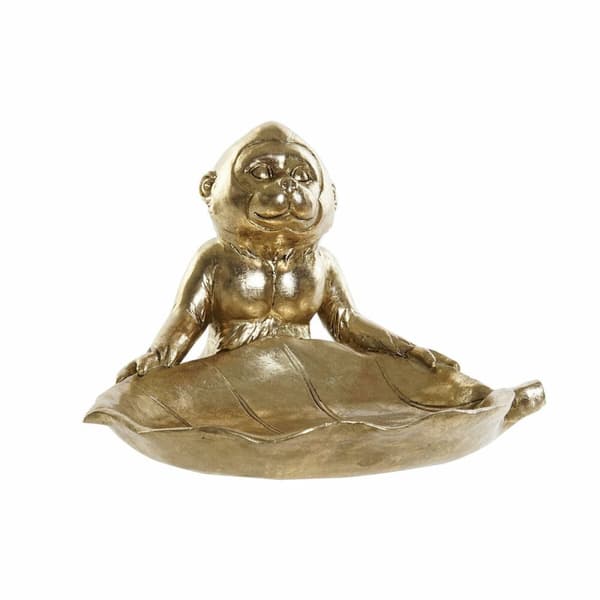 Prydnadsfigur DKD Home Decor Gyllene Kolonial Löv av en växt 23 x 20,4 x 14,8 cm