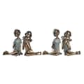 Miniatyrbild 1 av 3: Prydnadsfigur DKD Home Decor 17 x 13 x 22 cm Röd Gyllene Turkos Pojkar (2 antal)
