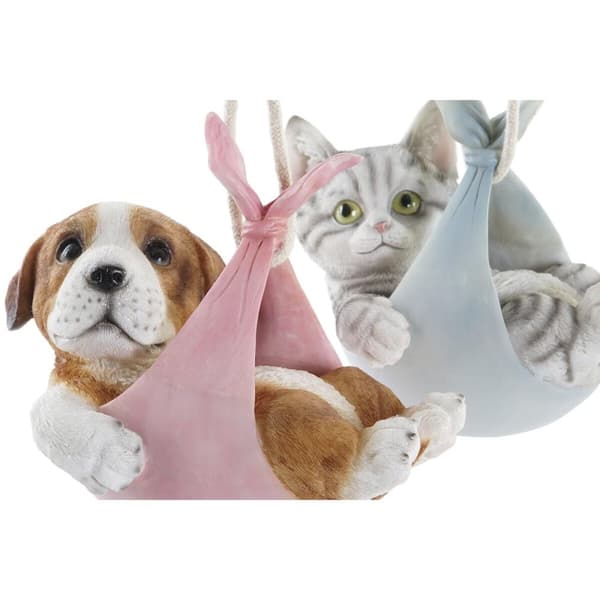 Prydnadsfigur DKD Home Decor Multicolour Hund 18 x 12,5 x 16 cm (4 antal)
