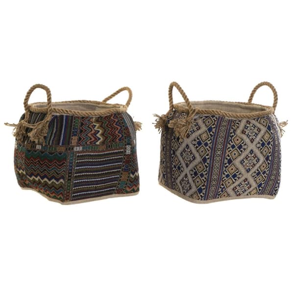Korg DKD Home Decor 30 x 30 x 30 cm Naturliga fibrer Boho (2 antal)