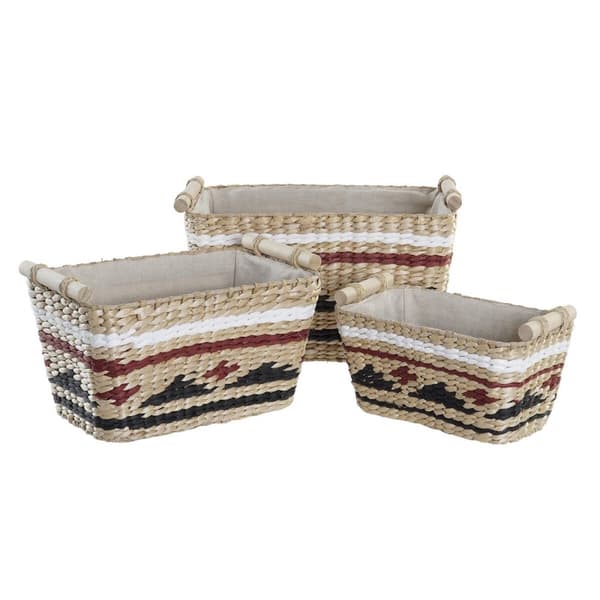 Korg - set DKD Home Decor Polyester Kolonial Fibrer (39 x 27 x 24 cm)