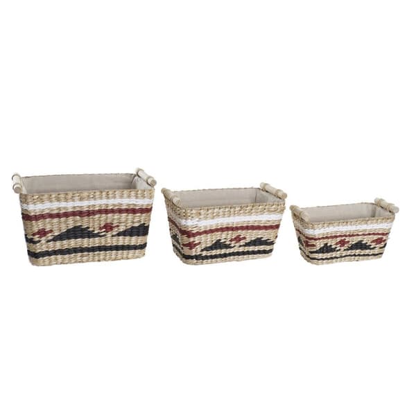 Korg - set DKD Home Decor Polyester Kolonial Fibrer (39 x 27 x 24 cm)