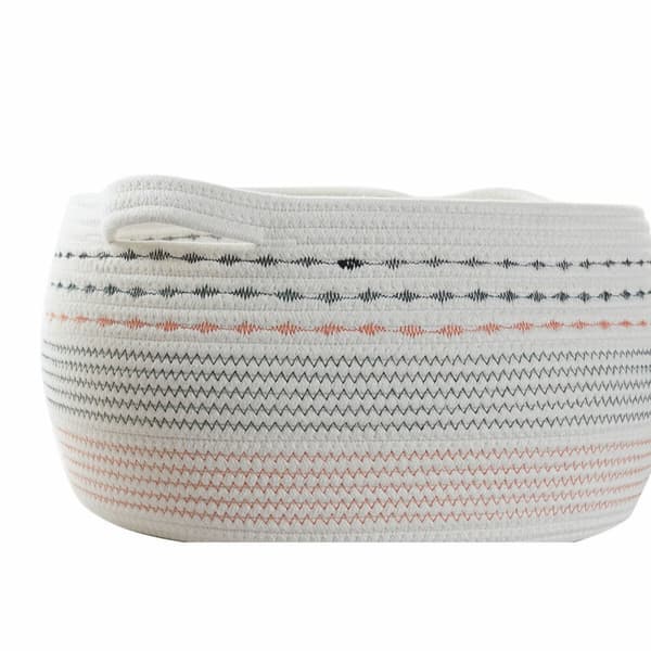 Korg - set DKD Home Decor Vit Svart Orange 52 x 43 x 25 cm