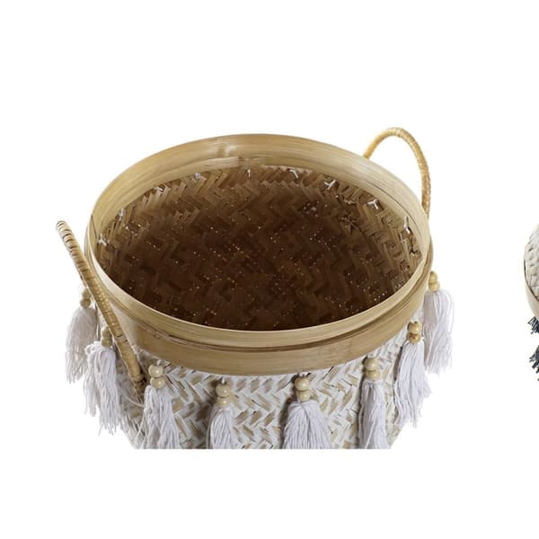 Korg - set DKD Home Decor 39 x 39 x 55 cm Bambu Frans Boho