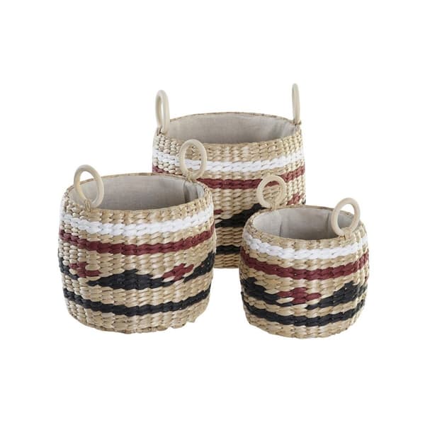 Korg - set DKD Home Decor Naturliga fibrer (30 x 30 x 25 cm)