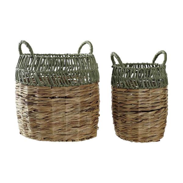 Korg - set DKD Home Decor Rattan (33 x 33 x 40 cm)