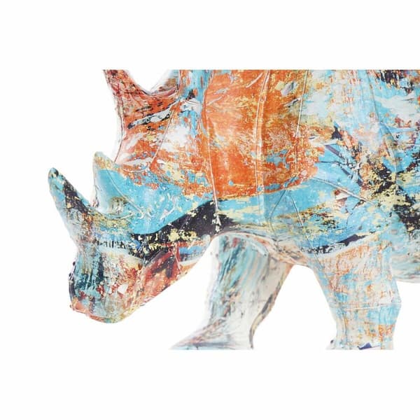 Prydnadsfigur DKD Home Decor 34 x 12,5 x 16,5 cm Multicolour Noshörning Modern