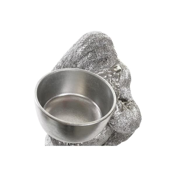 Prydnadsfigur DKD Home Decor Silvrig Harts Gorilla (32 x 26,5 x 36 cm)