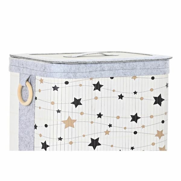 Korgset DKD Home Decor Vit Svart Grå Gyllene Bambu Stjärnor 41 x 31 x 42 cm (4 Delar) (2 antal)