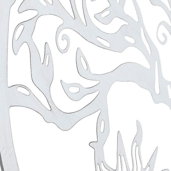 Väggdekoration DKD Home Decor 100 x 1 x 100 cm Svart Vit Indier (2 antal)