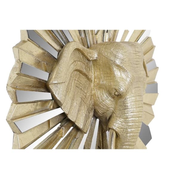 Prydnadsfigur DKD Home Decor 47 x 18 x 56,5 cm Elefant Gyllene