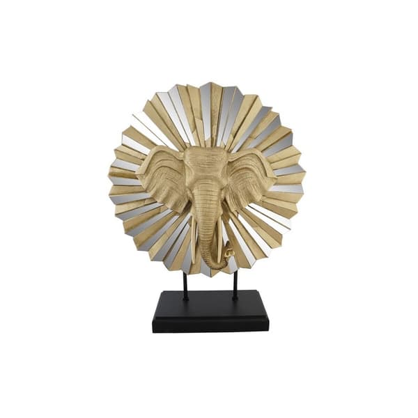 Prydnadsfigur DKD Home Decor 47 x 18 x 56,5 cm Elefant Gyllene