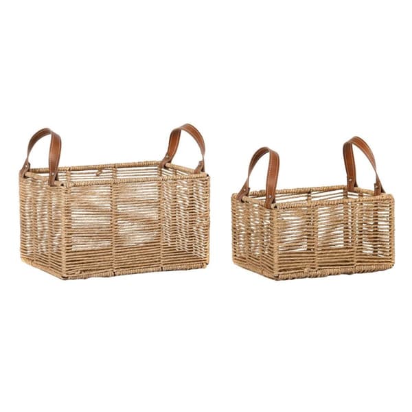 Korg - set DKD Home Decor Metall Snöre Boho (36 x 27 x 33 cm) (36 x 27 x 20 cm)